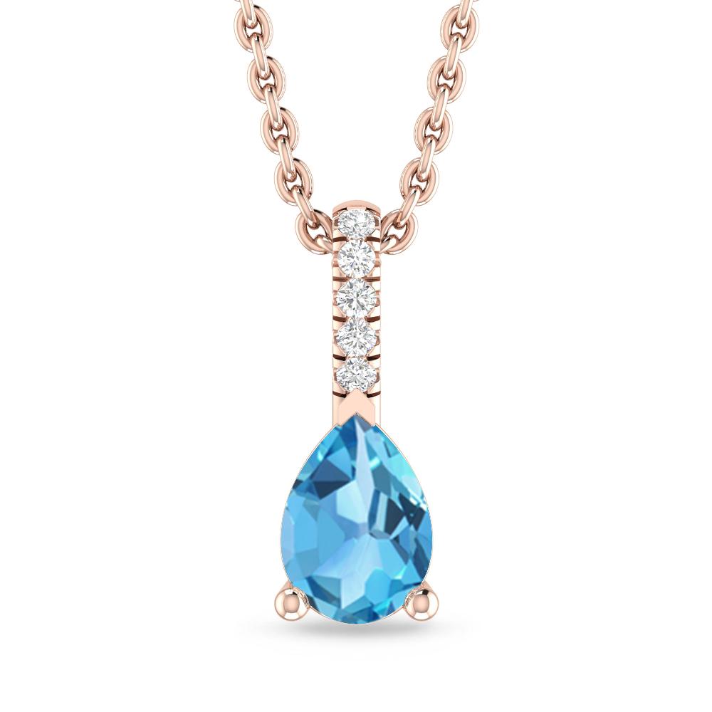 Rose Gold - Blue Topaz