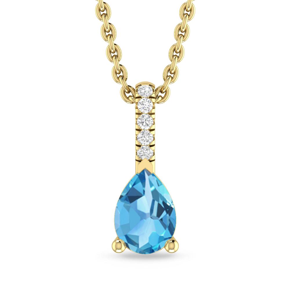 Yellow Gold - Blue Topaz