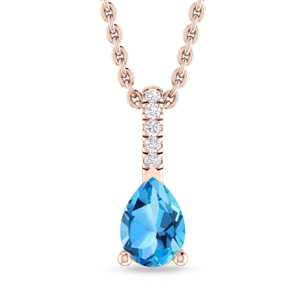 Rose Gold - Blue Topaz