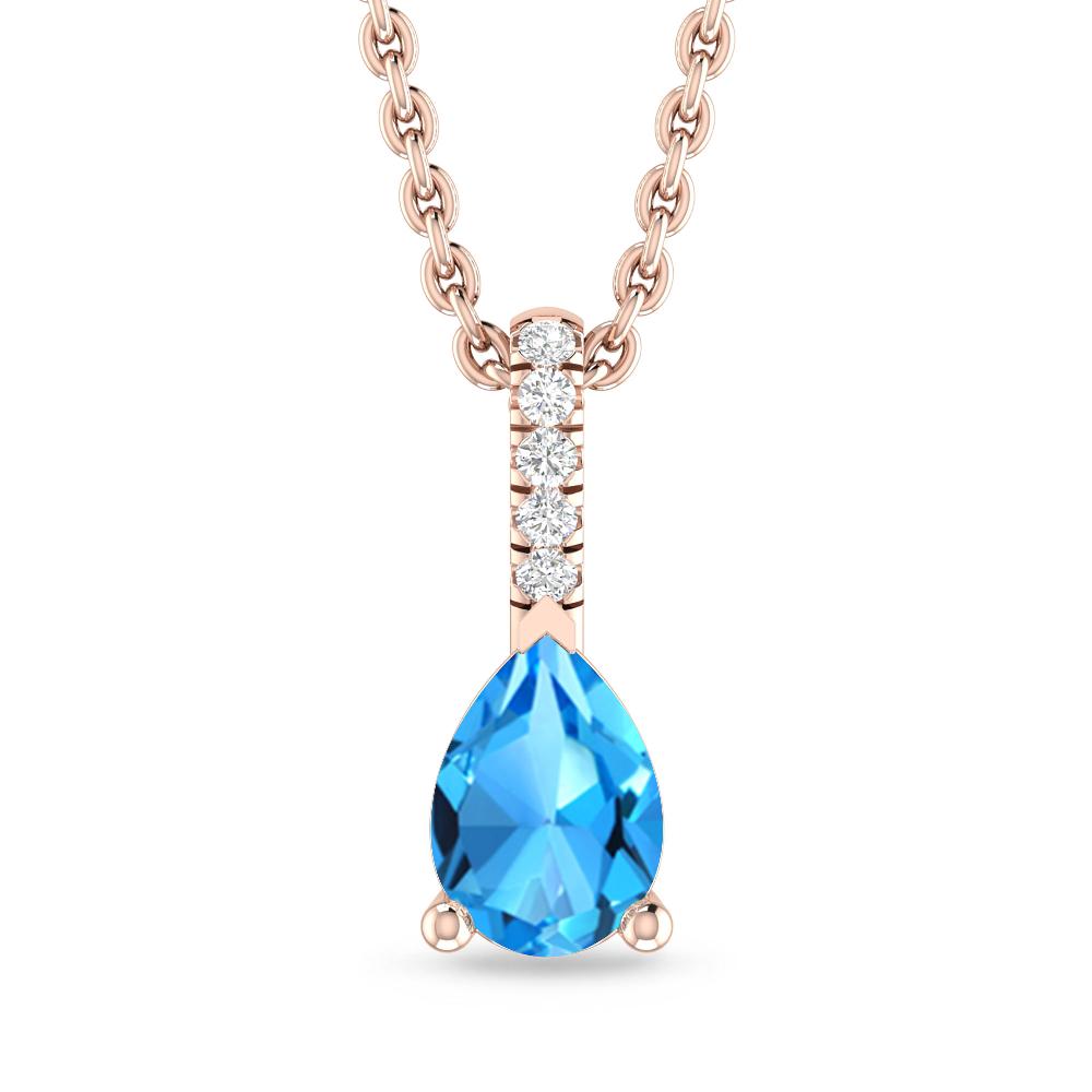 Rose Gold - Blue Topaz