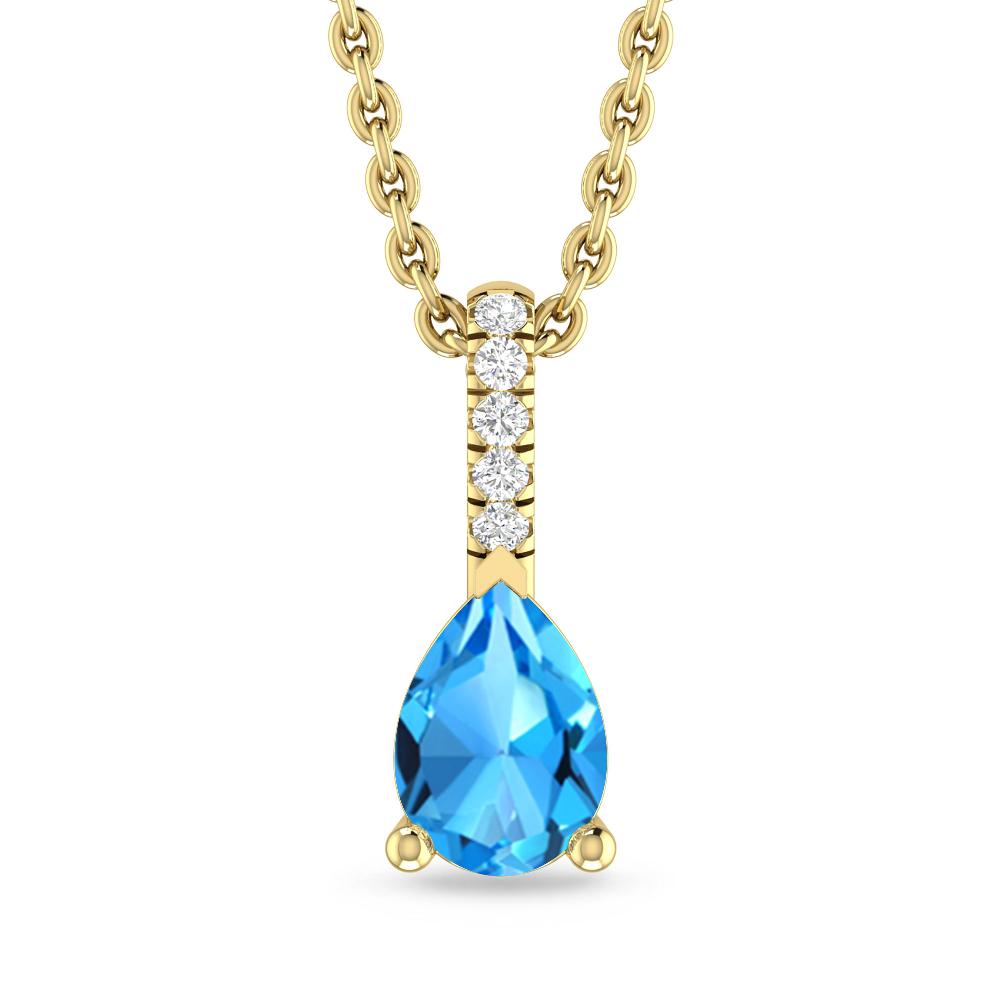 Yellow Gold - Blue Topaz