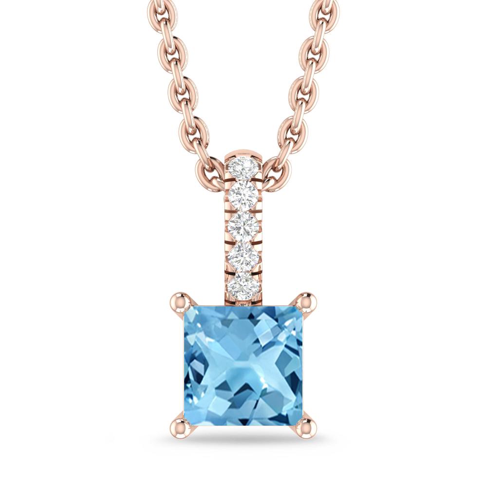 Rose Gold - Blue Topaz