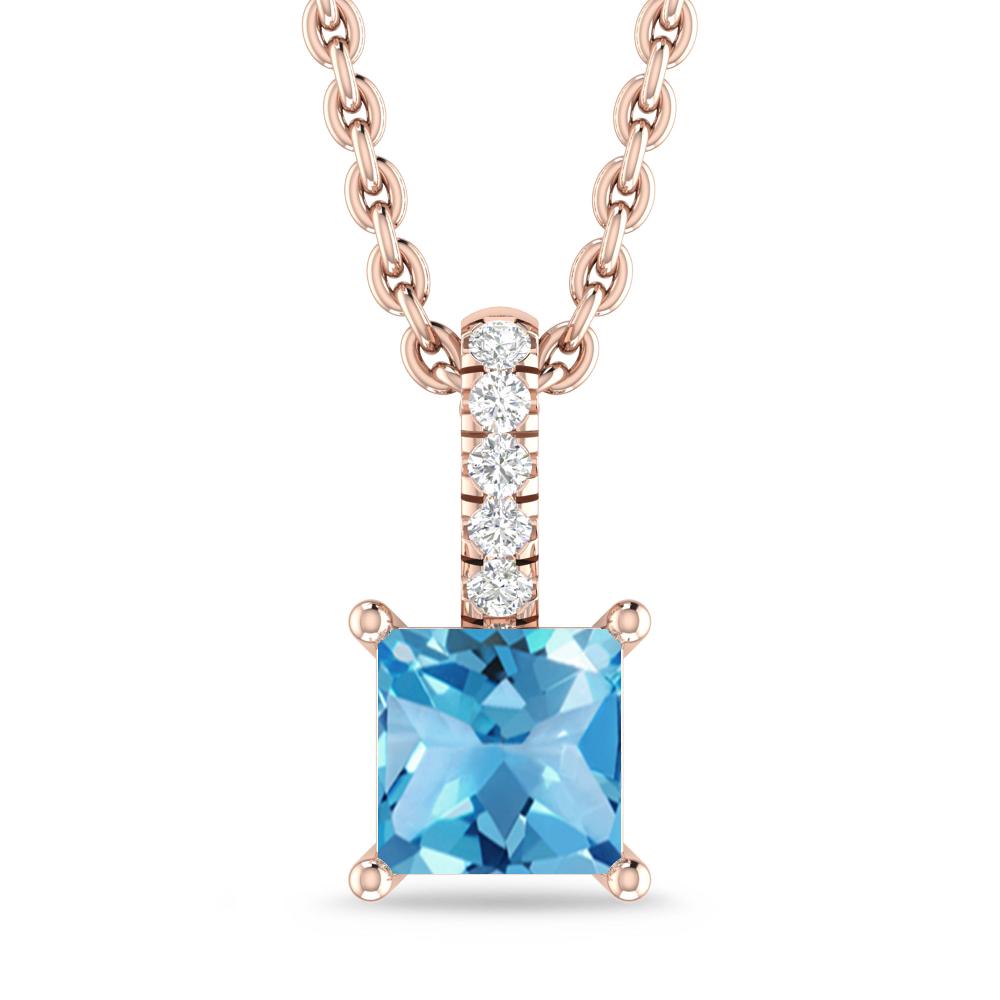 Rose Gold - Blue Topaz