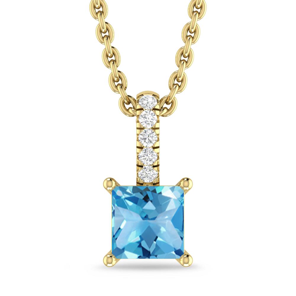 Yellow Gold - Blue Topaz