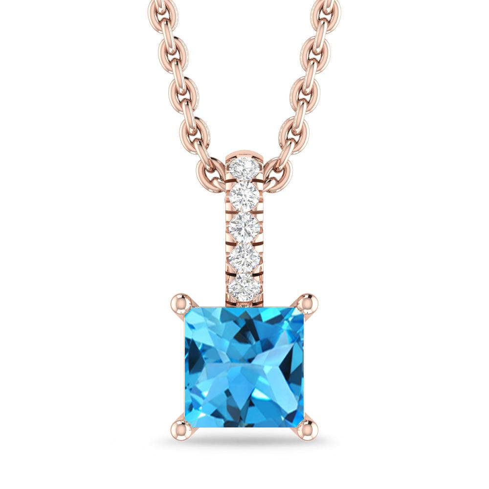 Rose Gold - Blue Topaz