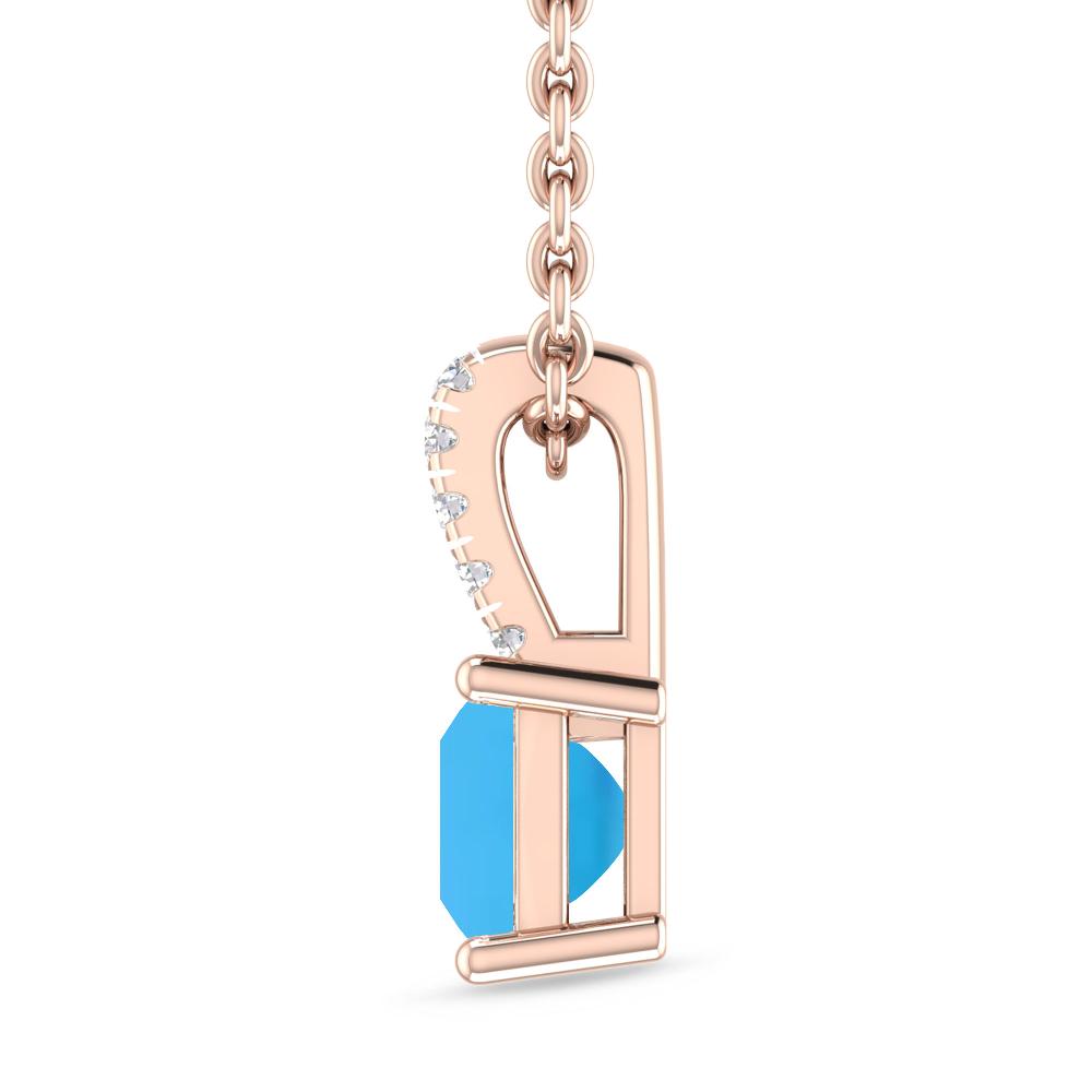 Rose Gold - Blue Topaz