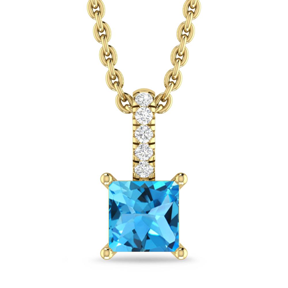 Yellow Gold - Blue Topaz