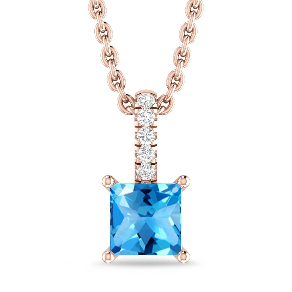 Rose Gold - Blue Topaz