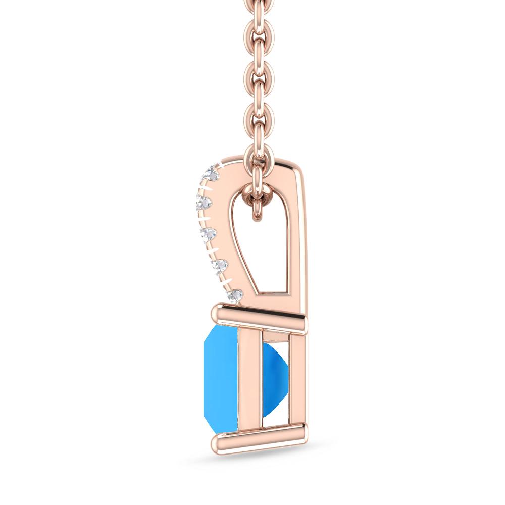 Rose Gold - Blue Topaz