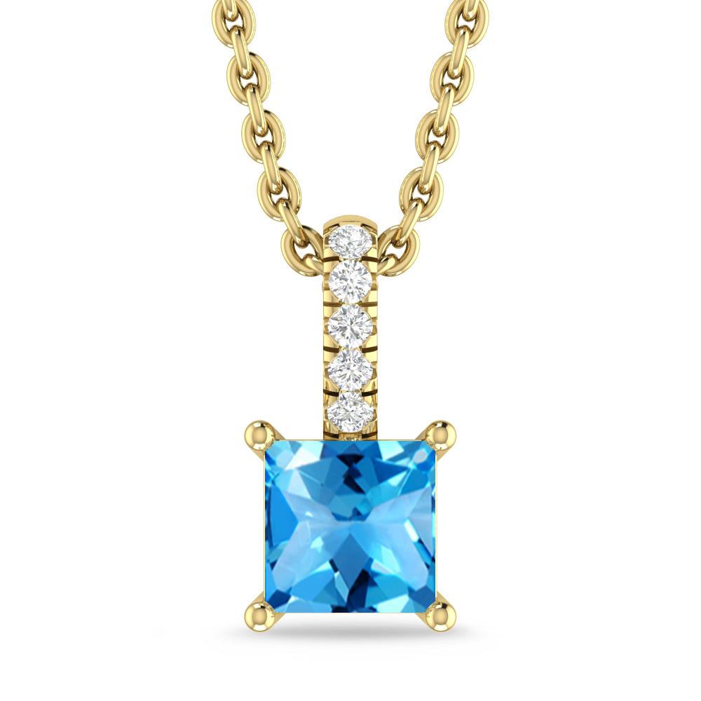 Yellow Gold - Blue Topaz