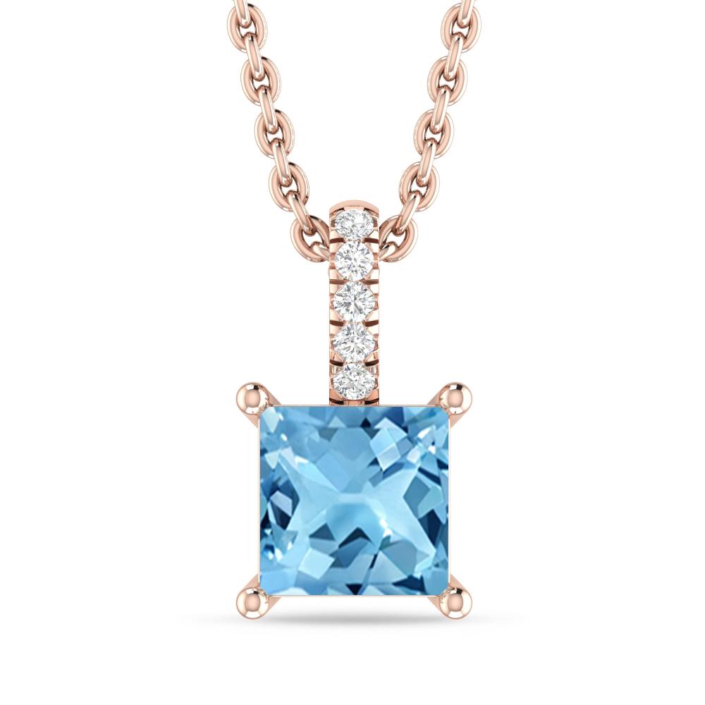 Rose Gold - Blue Topaz