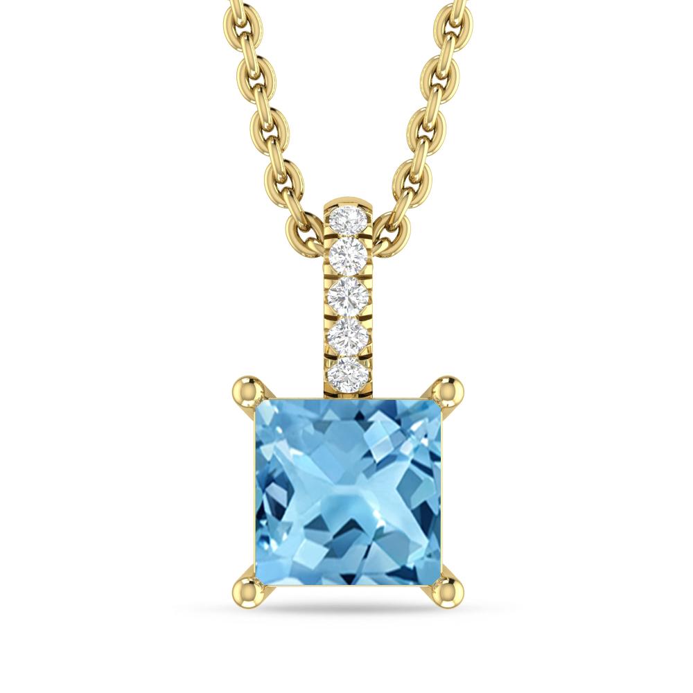 Yellow Gold - Blue Topaz