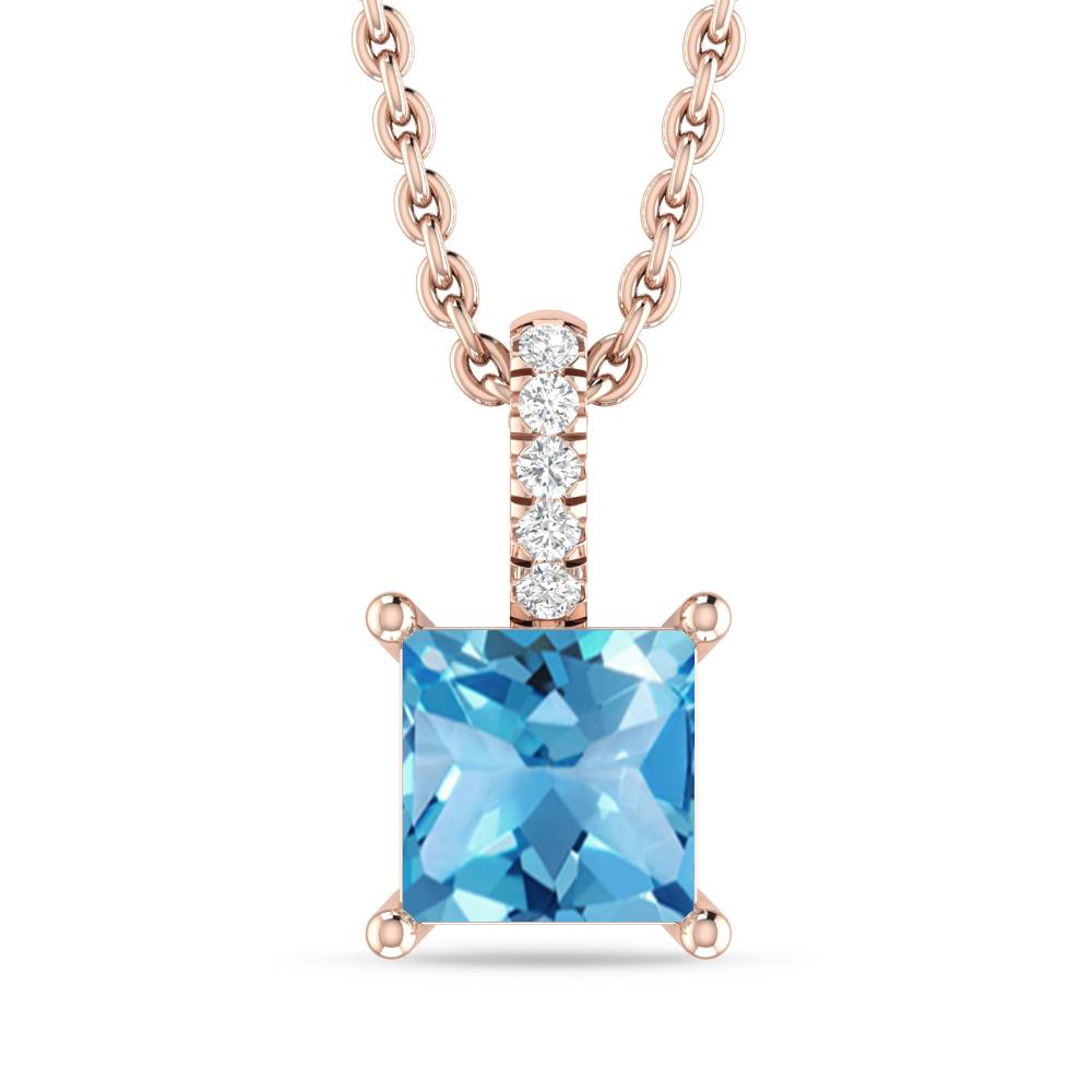 Rose Gold - Blue Topaz