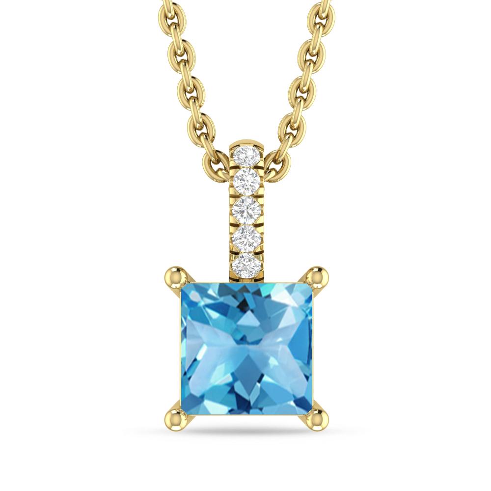 Yellow Gold - Blue Topaz