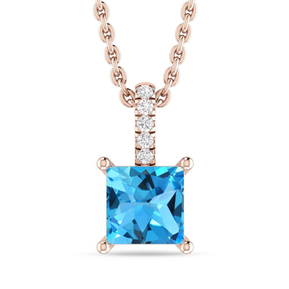 Rose Gold - Blue Topaz