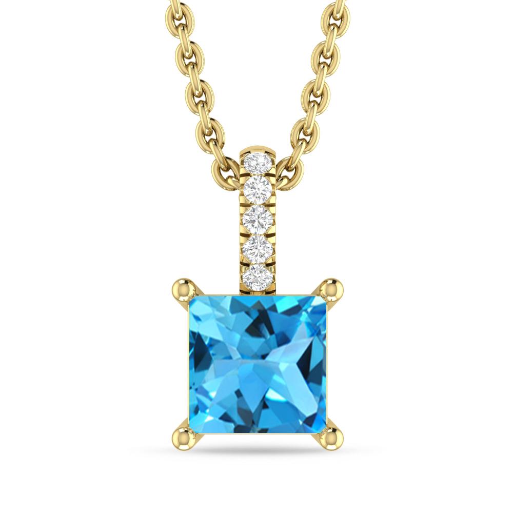 Yellow Gold - Blue Topaz