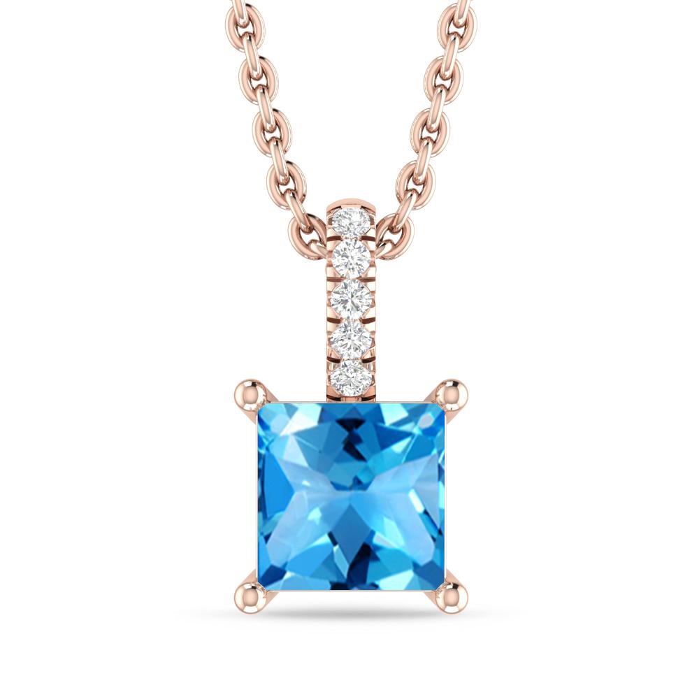 Rose Gold - Blue Topaz