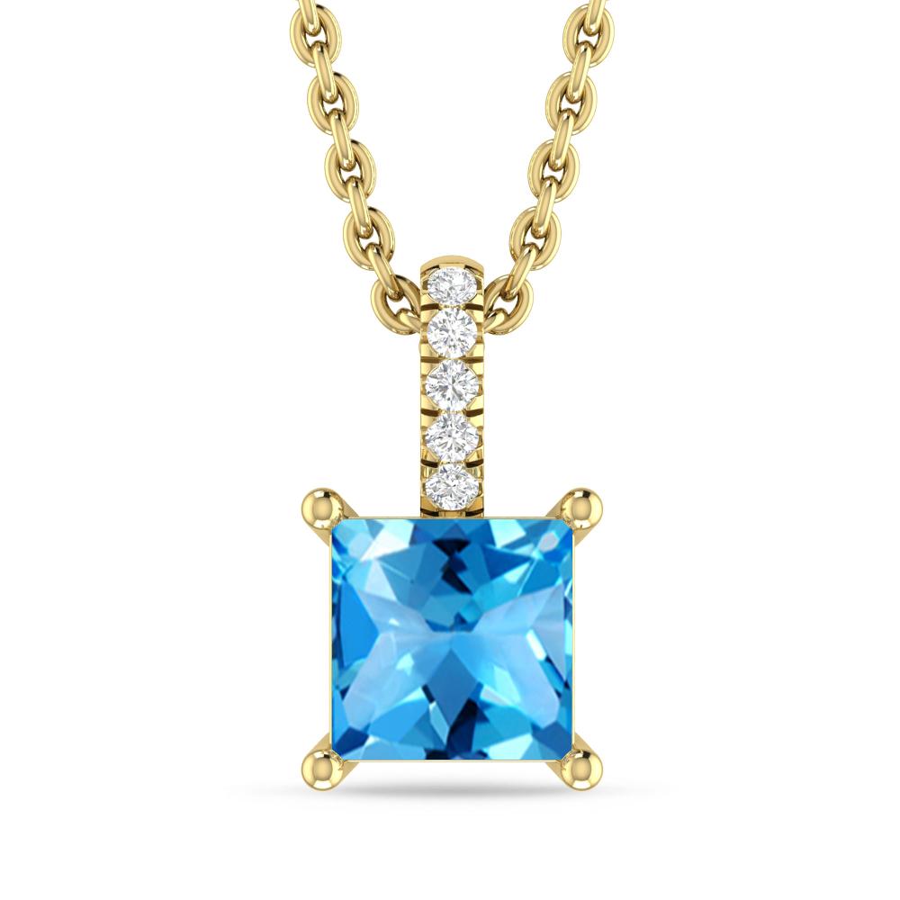 Yellow Gold - Blue Topaz