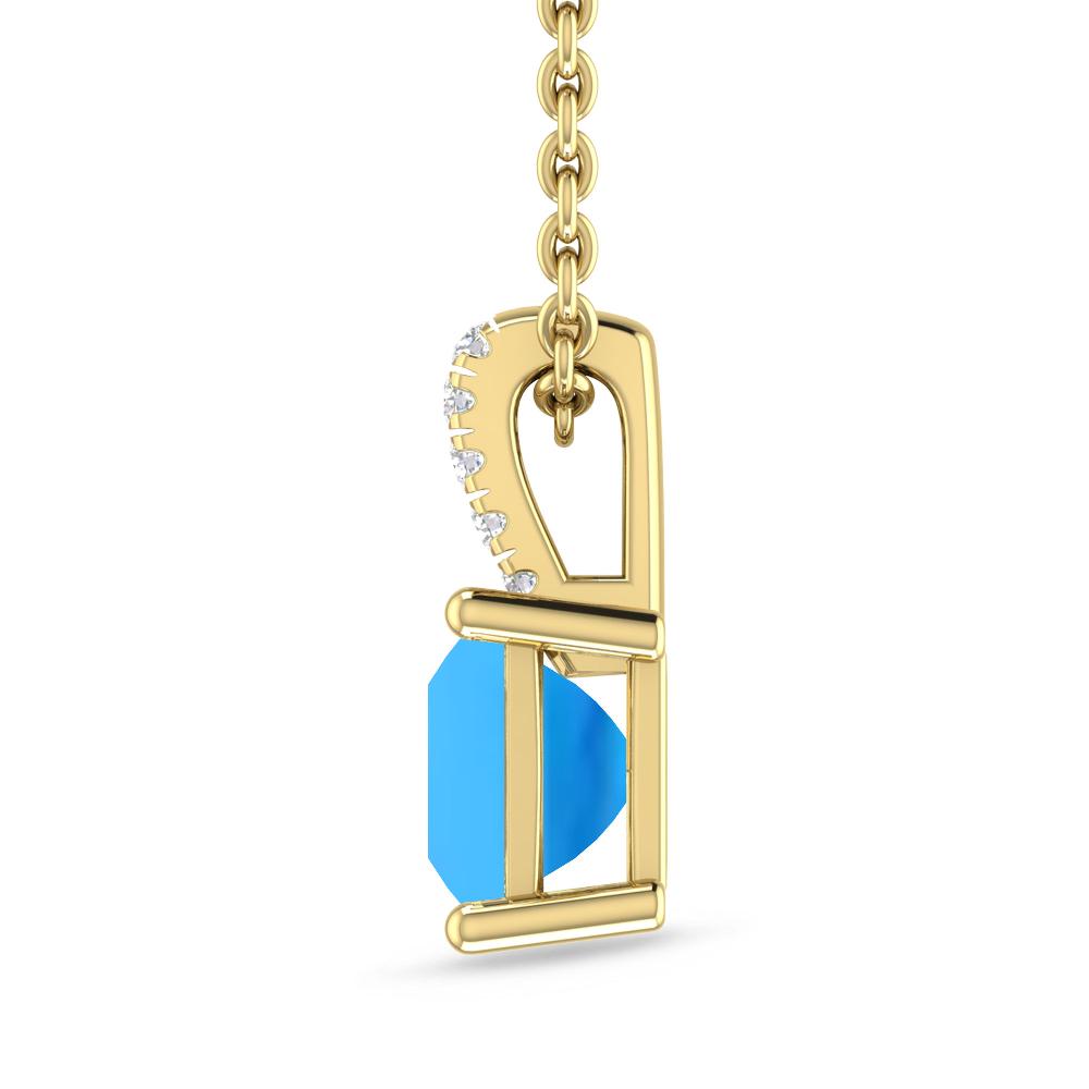 Yellow Gold - Blue Topaz