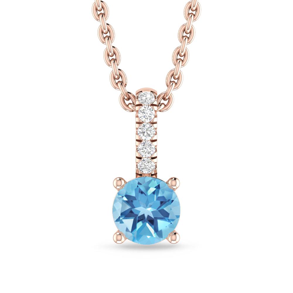 Rose Gold - Blue Topaz