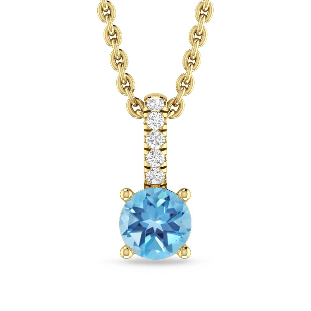 Yellow Gold - Blue Topaz