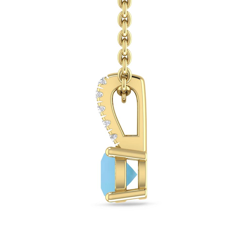 Yellow Gold - Blue Topaz