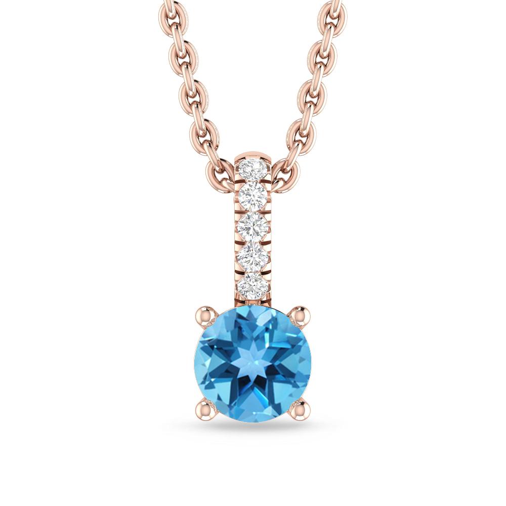 Rose Gold - Blue Topaz