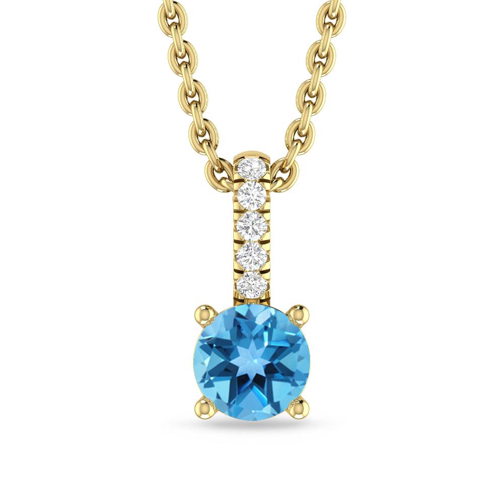 Yellow Gold - Blue Topaz