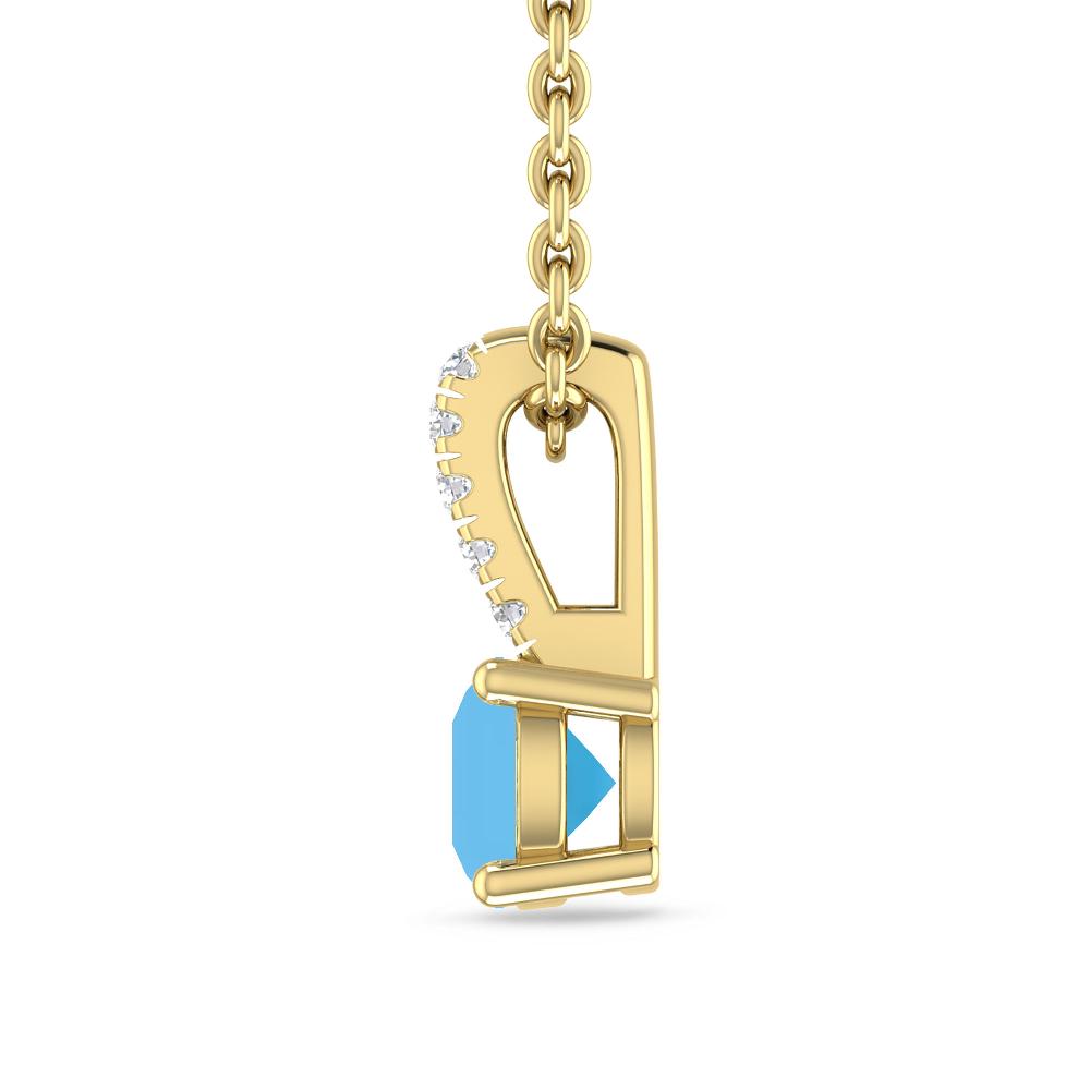 Yellow Gold - Blue Topaz