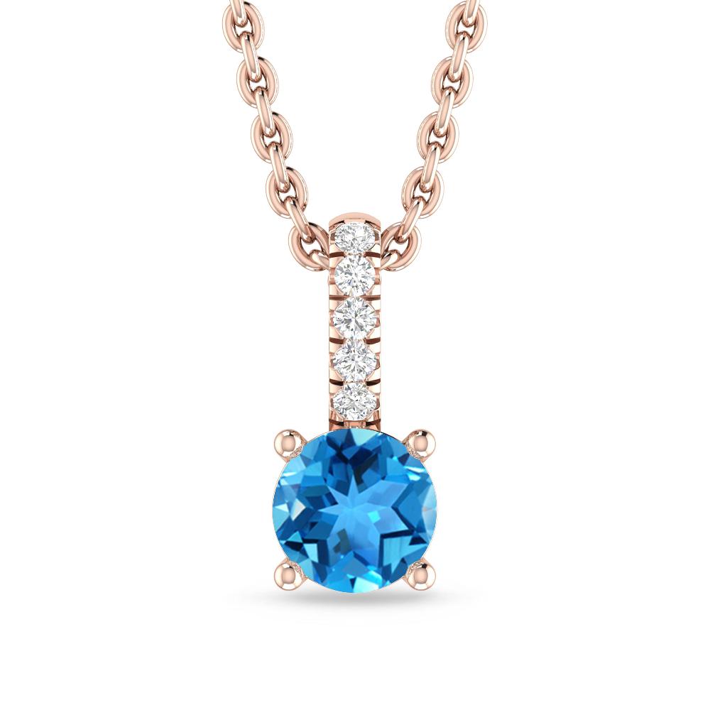 Rose Gold - Blue Topaz