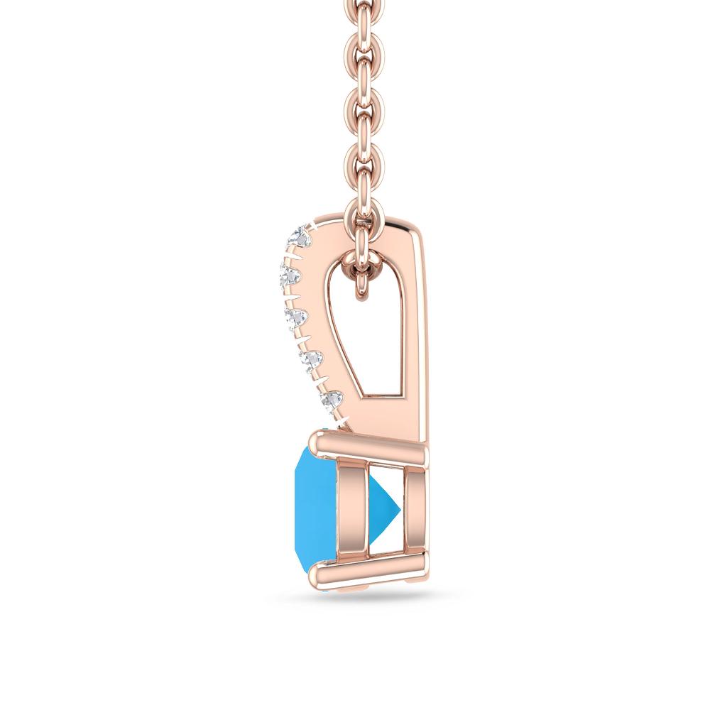 Rose Gold - Blue Topaz