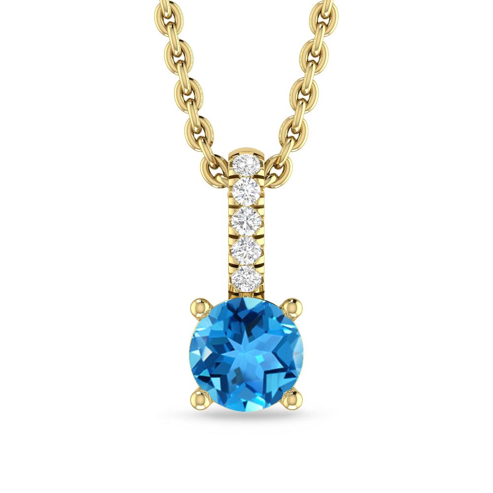 Yellow Gold - Blue Topaz