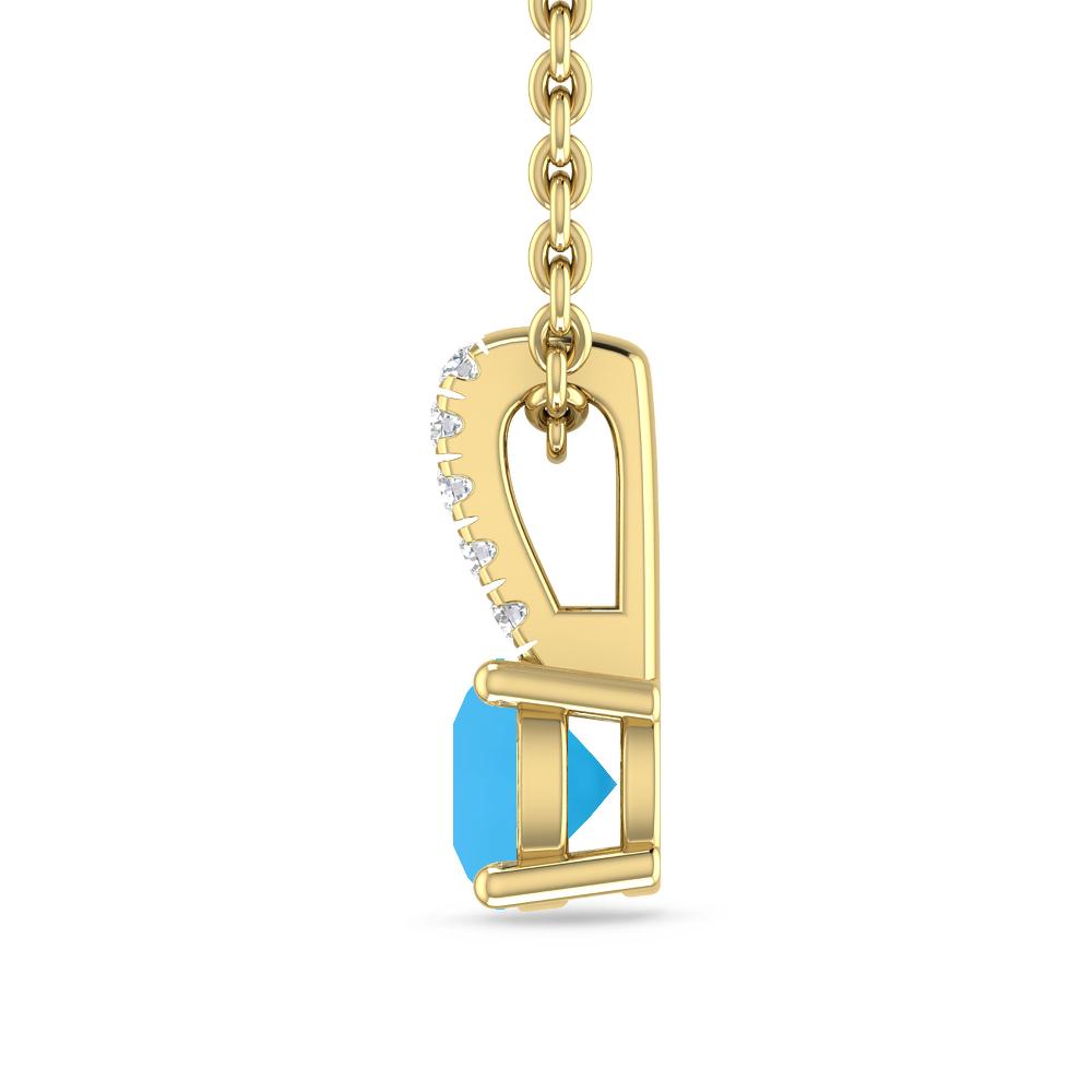 Yellow Gold - Blue Topaz