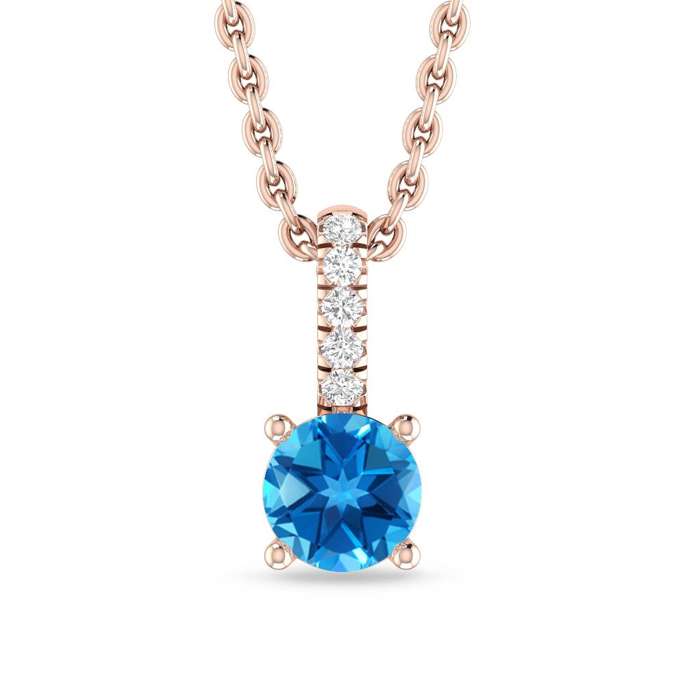 Rose Gold - Blue Topaz