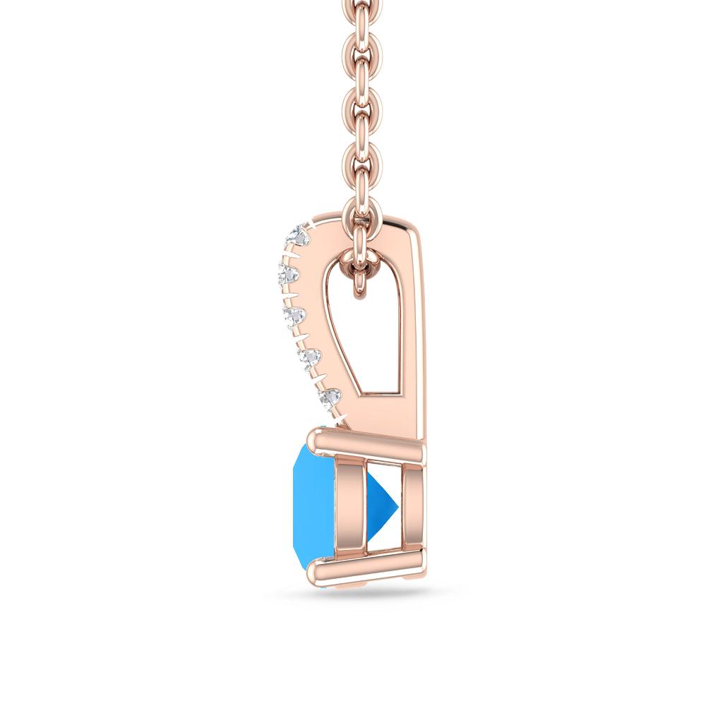 Rose Gold - Blue Topaz