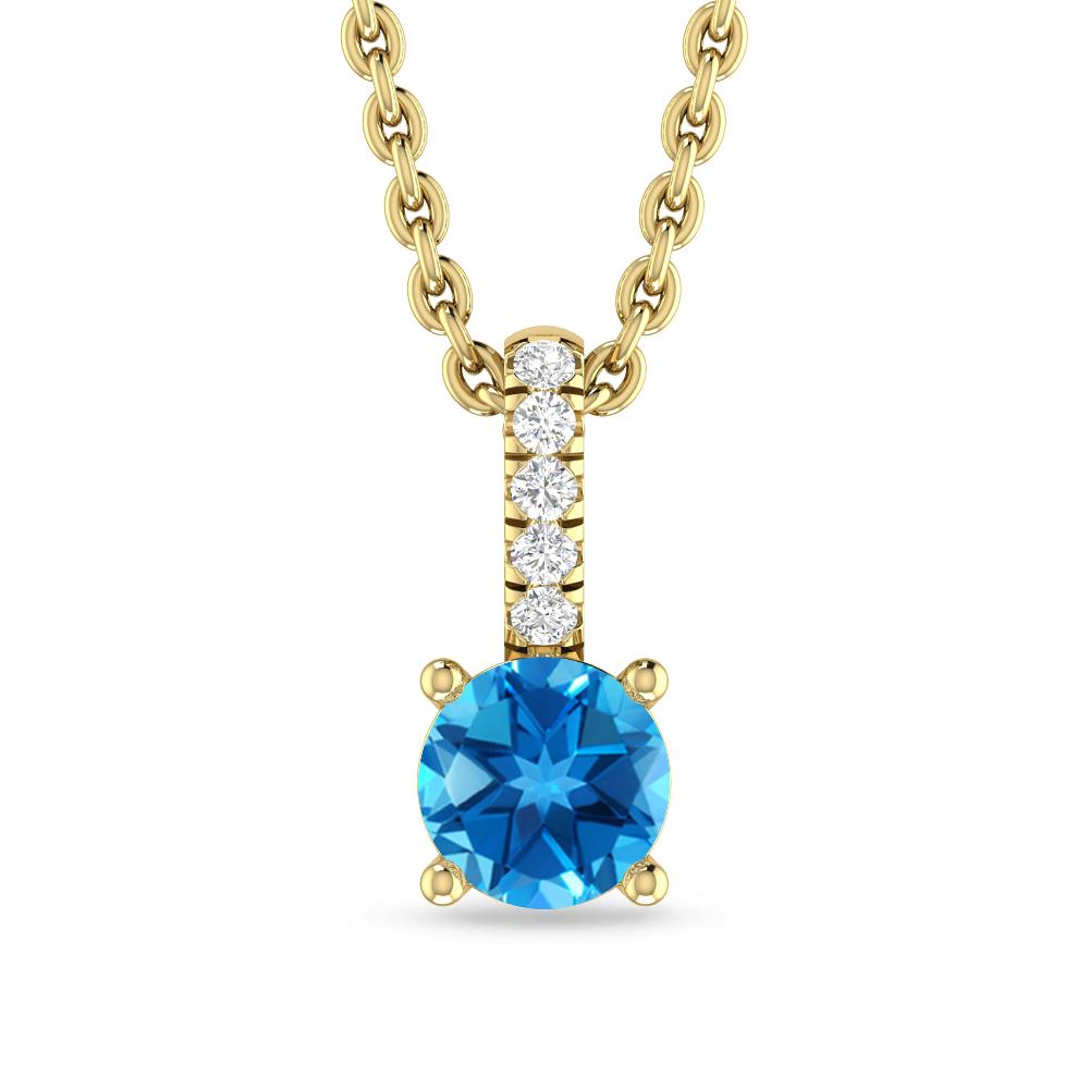 Yellow Gold - Blue Topaz