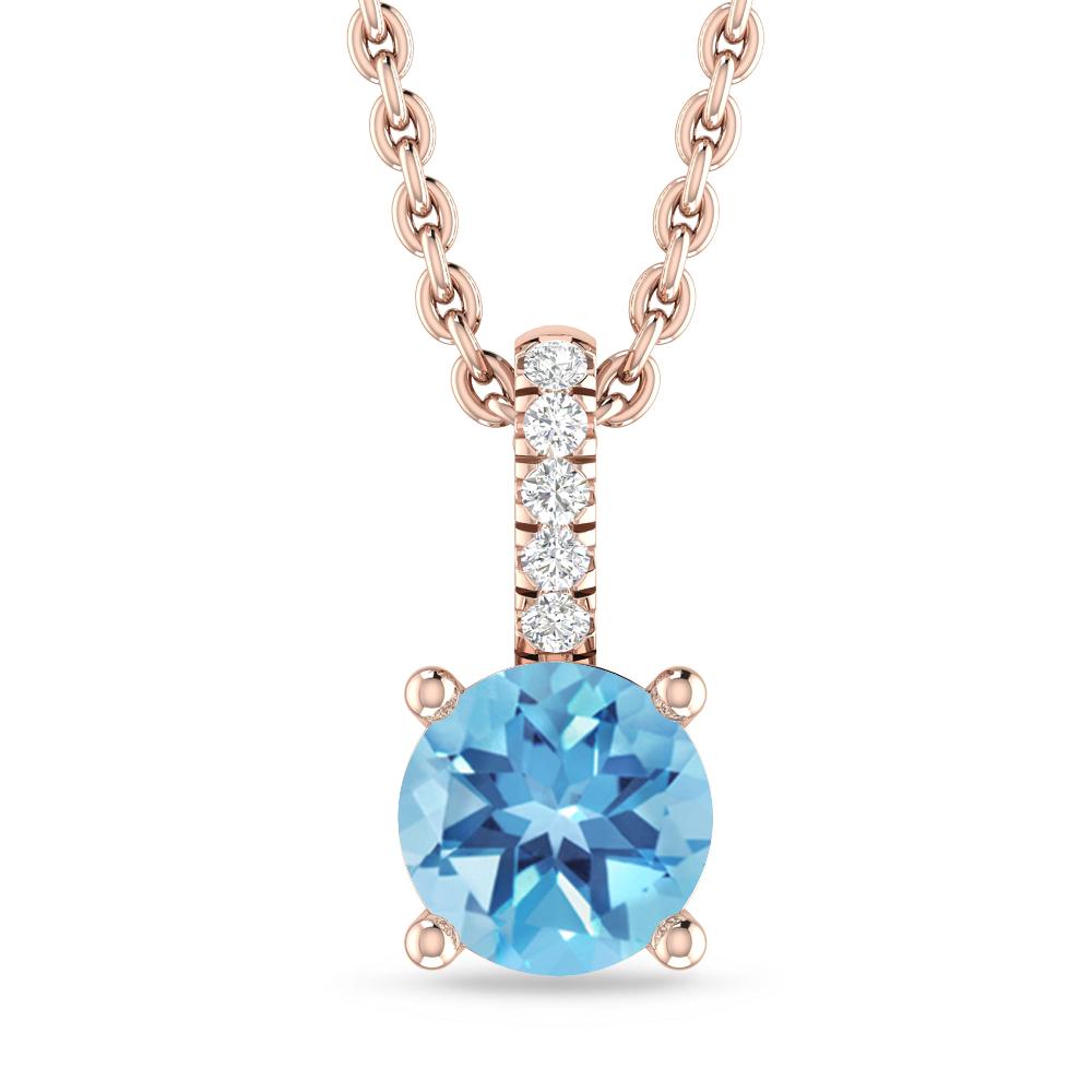 Rose Gold - Blue Topaz