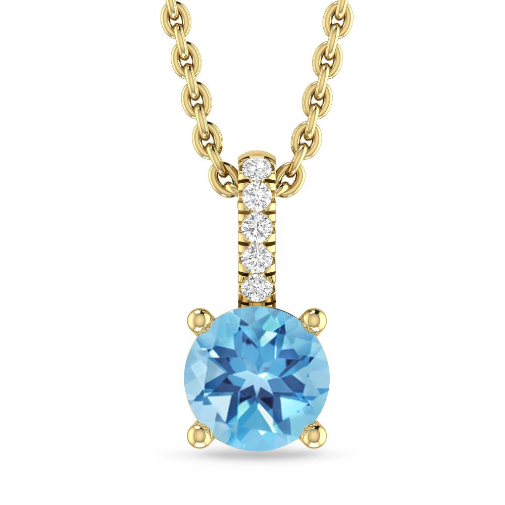 Yellow Gold - Blue Topaz