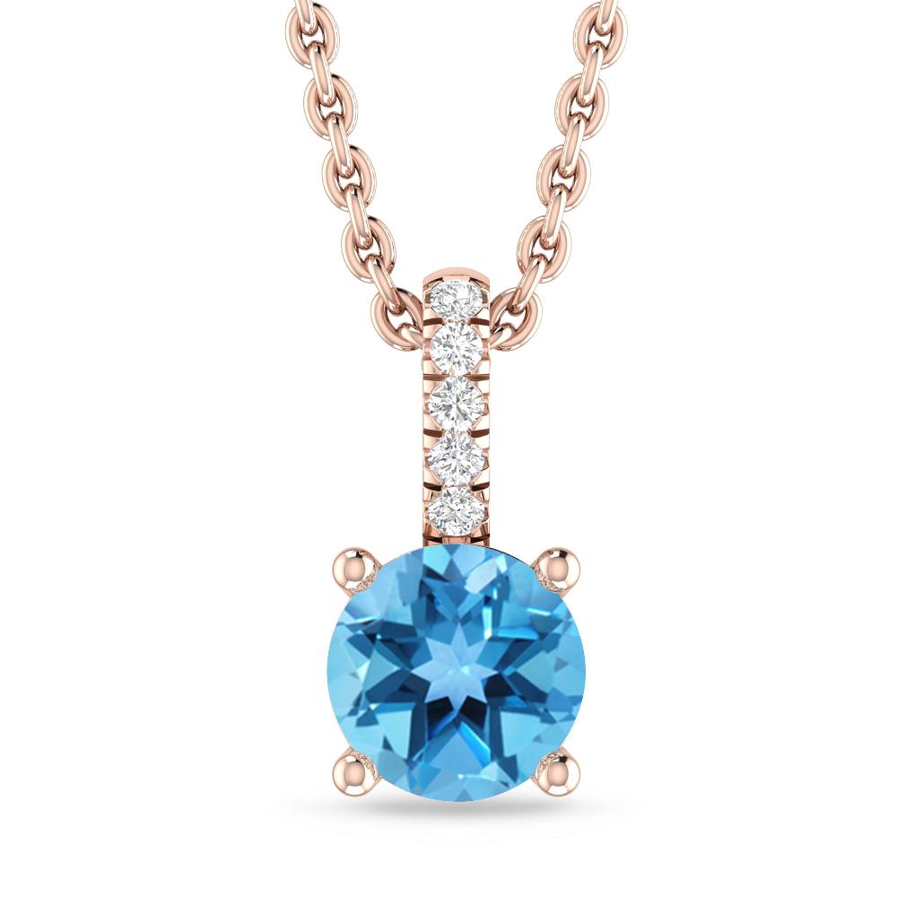 Rose Gold - Blue Topaz