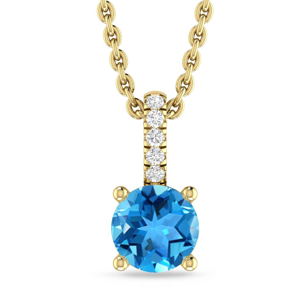 Yellow Gold - Blue Topaz