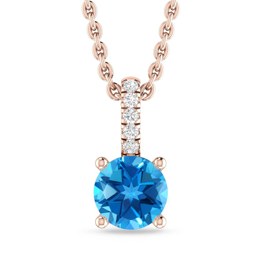 Rose Gold - Blue Topaz