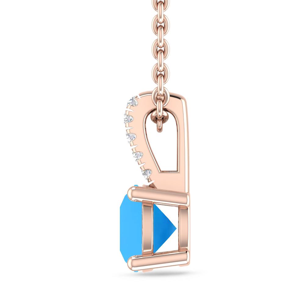 Rose Gold - Blue Topaz