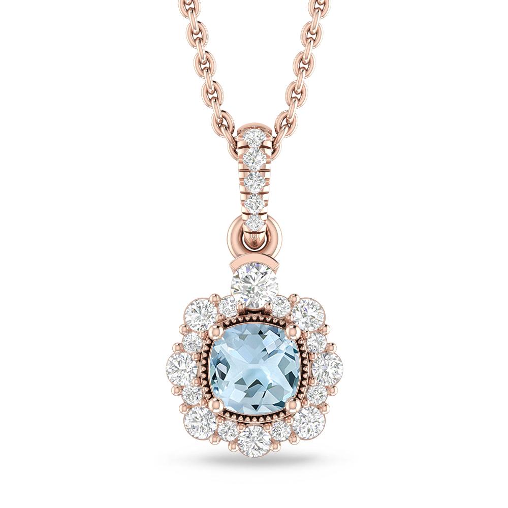 Rose Gold - Aquamarine