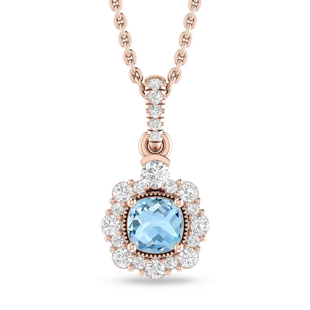 Rose Gold - Aquamarine