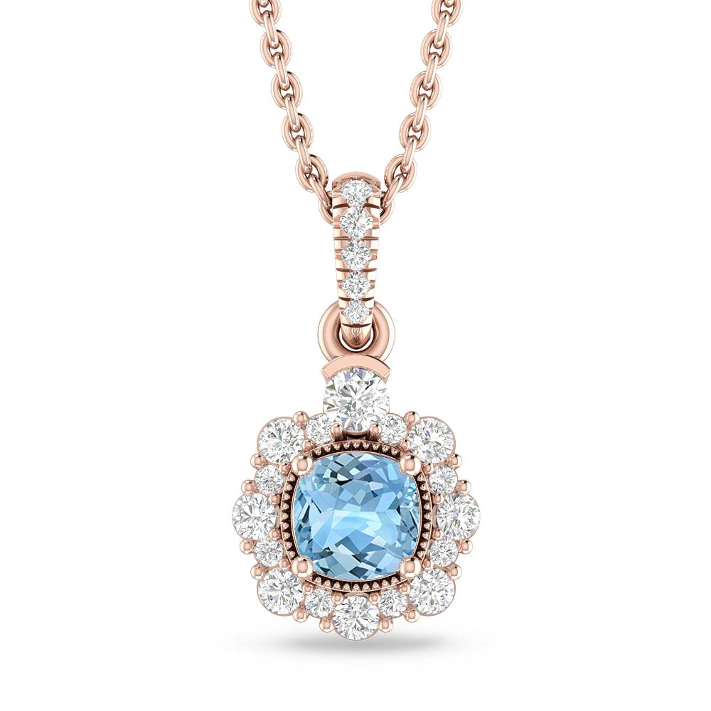 Rose Gold - Aquamarine