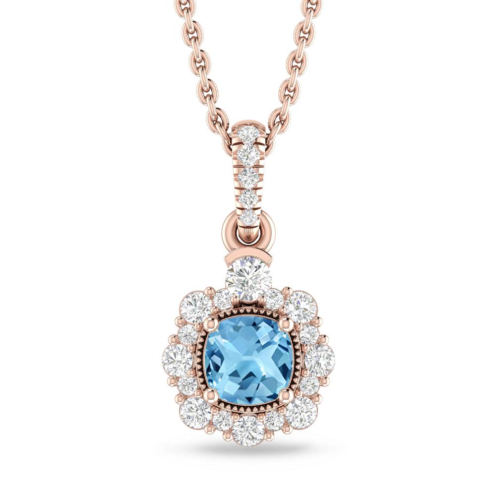 Rose Gold - Blue Topaz