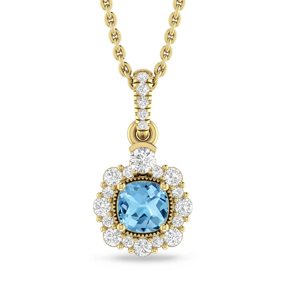 Yellow Gold - Blue Topaz