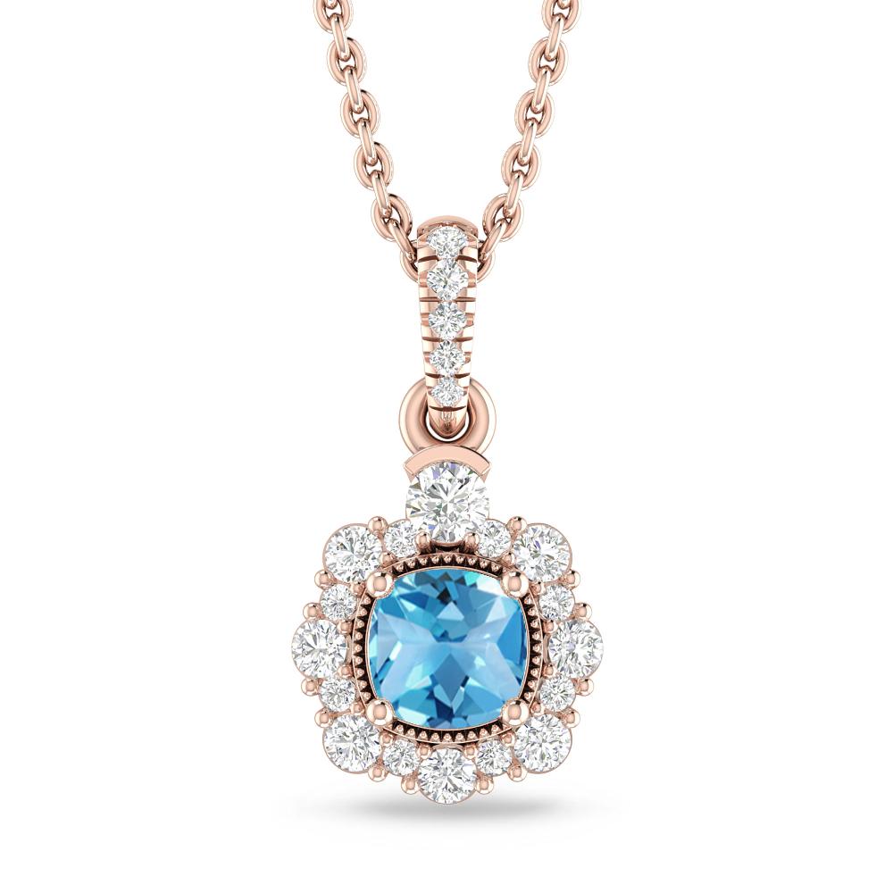 Rose Gold - Blue Topaz