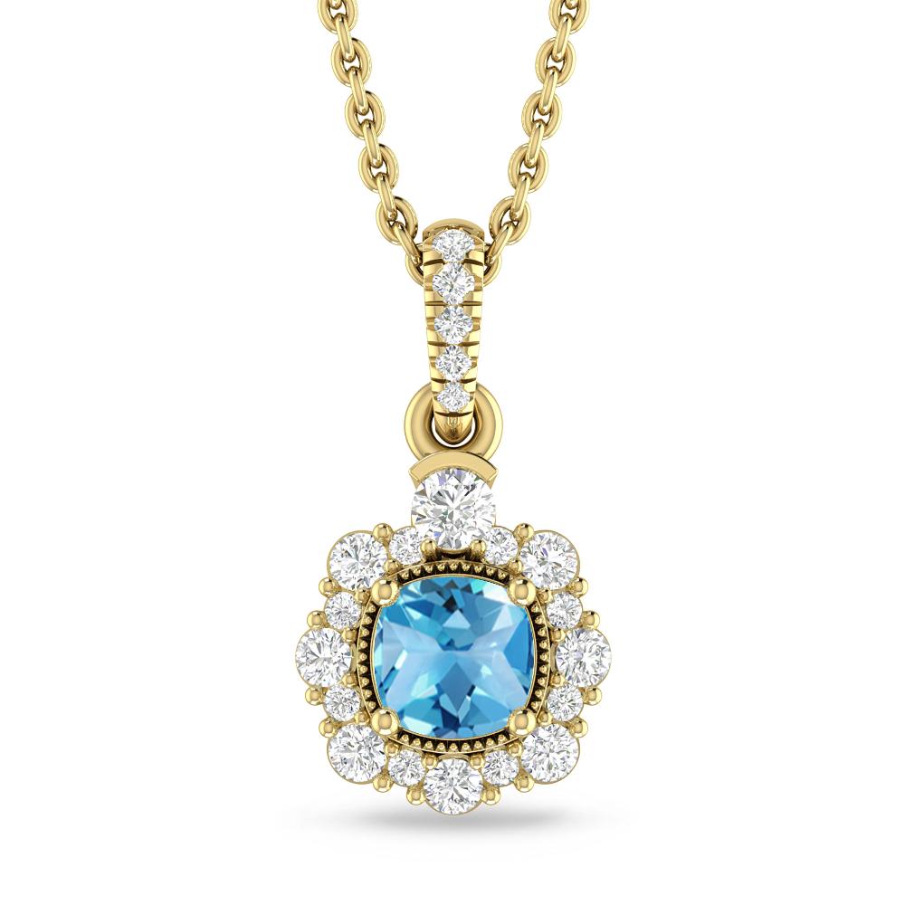 Yellow Gold - Blue Topaz