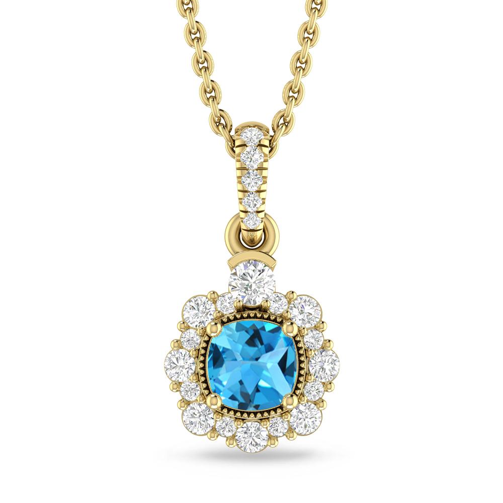 Yellow Gold - Blue Topaz